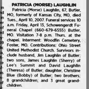 Obituary Pat Laughlin